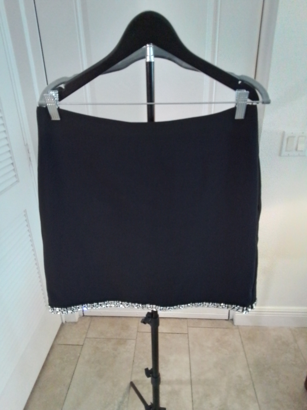 Ann Taylor Black Mini Skirt with Beaded Hem